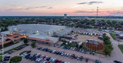 Canvastavla Aerial Sunset Over Mesquite Championship Rodeo and Convention Center