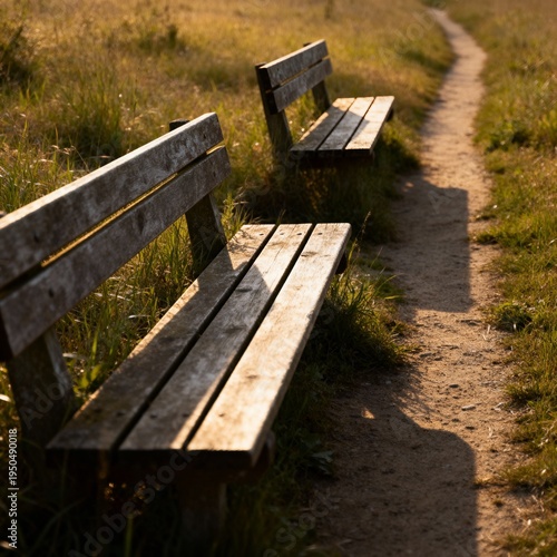 The benches and path remain unused steeped in solitude
