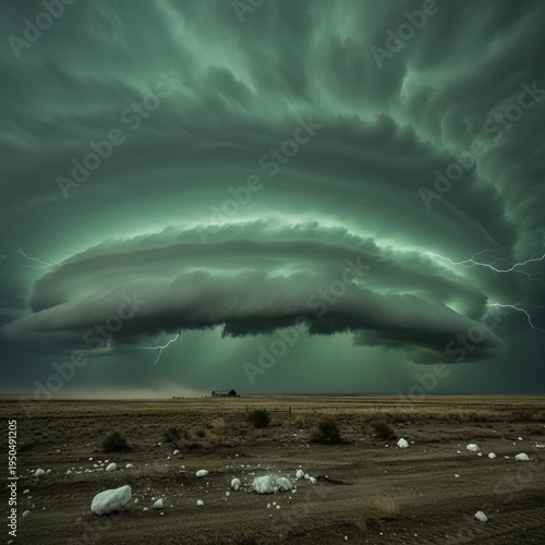 Clouds with Greenish Tinge Storm clouds with a subtle green tint