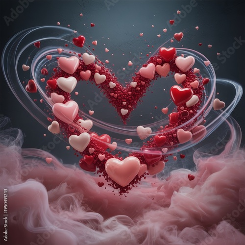 Considering the direction and movement of hearts can also create