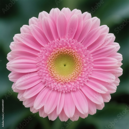 Flattened Disc The flat disc like shape of a gerbera daisy is hi
