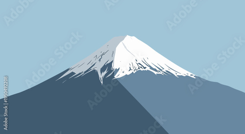 Minimalist Fuji Mountain Landscape