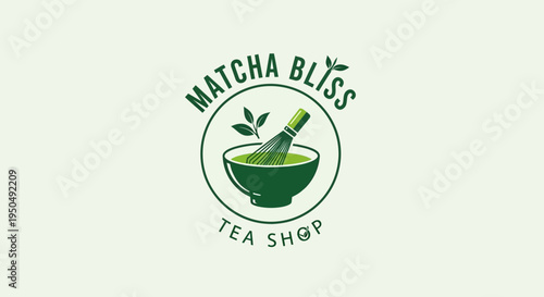Matcha Bliss Tea Shop Logo