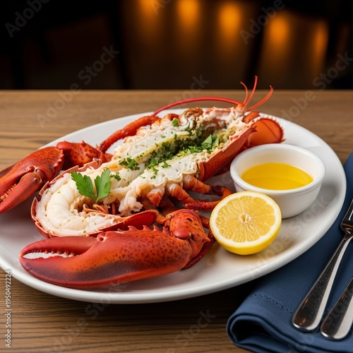 Lobster A type of seafood often cooked in various ways such as s