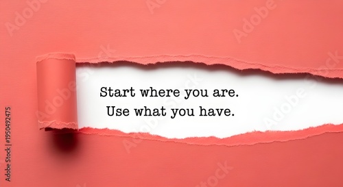 A creative concept featuring typewriter-style text that reads, 