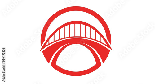 Red Bridge Arch in Circle Logo