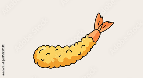 Crispy golden shrimp tempura, a delicious Japanese seafood dish, isolated on a light background.