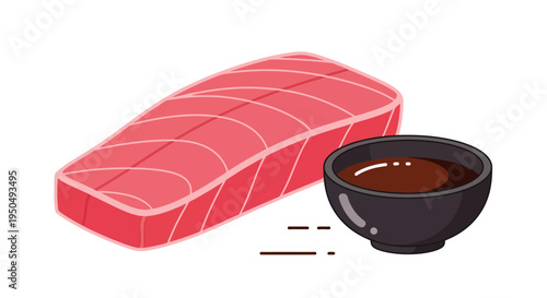 Raw Tuna Steak with Soy Sauce