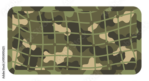 Camouflage Netting Background - Military Pattern with Grid Overlay