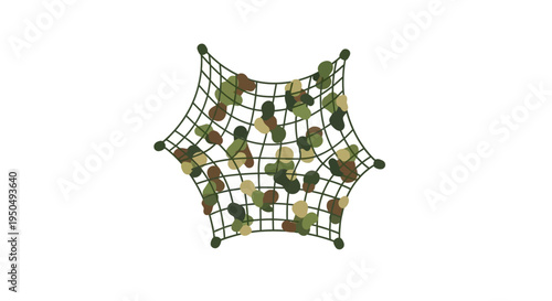 Camouflage Netting Filled with Camouflage Material for Concealment