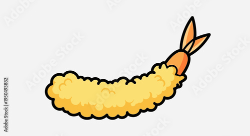 Crispy Tempura Shrimp Cartoon Icon