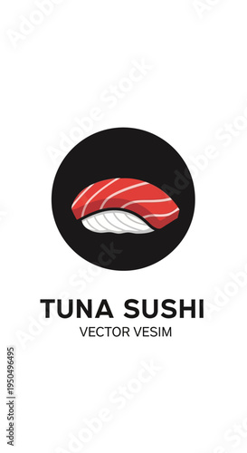 Tuna Sushi Vector Icon