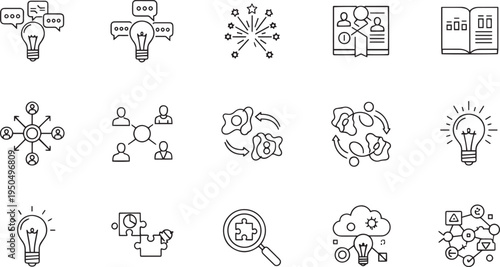 Business Strategy and Innovation Icon Set for Project Management