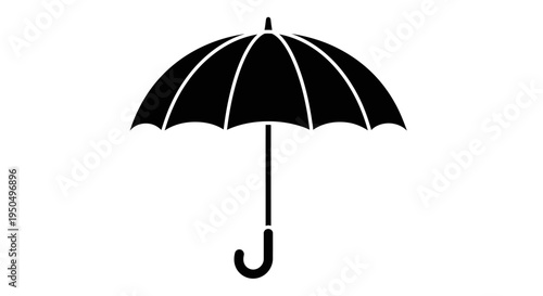 Black umbrella silhouette on white background vector illustration