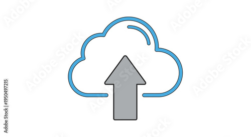 Cloud upload icon vector illustration of data transfer and storage