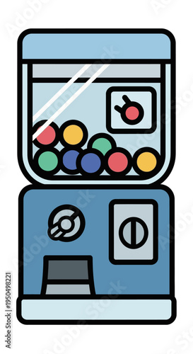 Retro Gumball Machine Filled with Colorful Candies