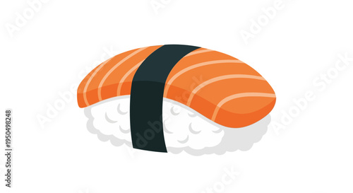 Salmon Nigiri Sushi with Black Band, Japanese Cuisine, Fresh Seafood
