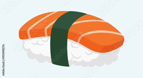 Salmon Nigiri Sushi with Nori Band - Japanese Cuisine Icon