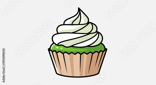 Green Cupcake with Swirl Frosting