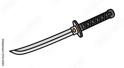 Japanese Katana Sword - Traditional Samurai Weapon Illustration