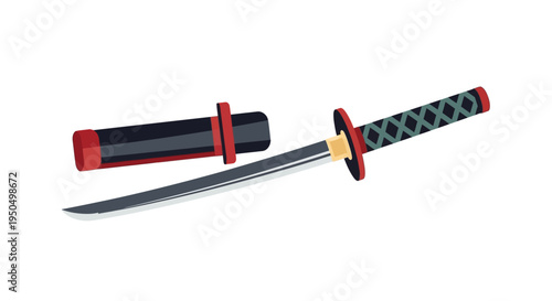 Japanese Katana Sword with Scabbard, Samurai Weapon, Traditional Japanese Sword