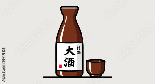 Sake Bottle and Cup