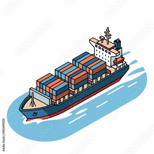 Container Ship Carrying Cargo Across the Ocean.