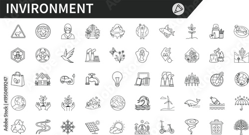 Environment Outline Icon Set