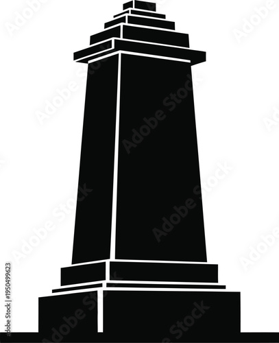 Tall, imposing obelisk monument with a stepped base and pyramidion top
