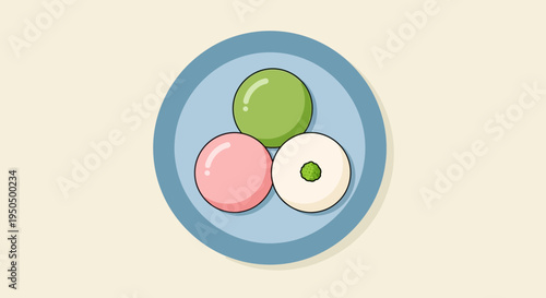 Japanese Sweets, Dango, Three Colors