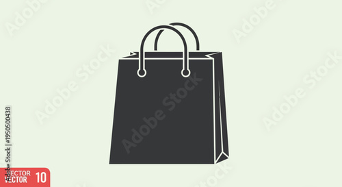 Simple Black Shopping Bag Icon Vector Graphic