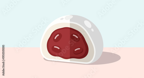 Japanese Mochi Dessert with Red Bean Filling
