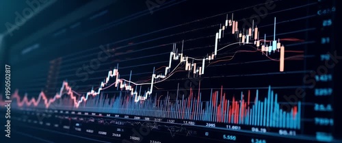 Dynamic stock market charts animate on multiple screens as the camera slowly pans, capturing a cinematic view of fluctuating financial data in a modern trading room.