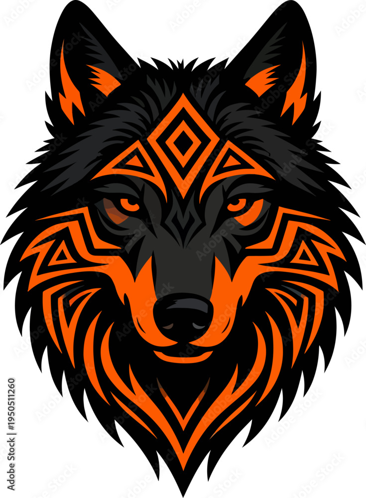 Obraz premium Bold Dual Style Wolf Silhouette Vector