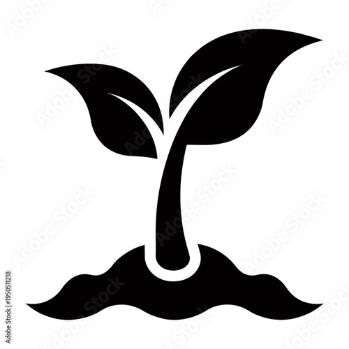 Vector of a small plant sprouting from the soil