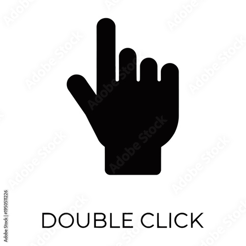 Vector of a hand icon with a pointing finger indicating double click action