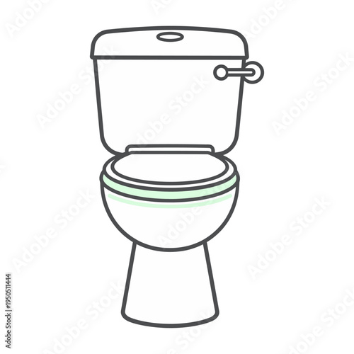 Vector of a white toilet with a seat and lid