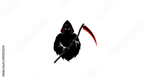 Grim Reaper Silhouette with Scythe, Mysterious Figure