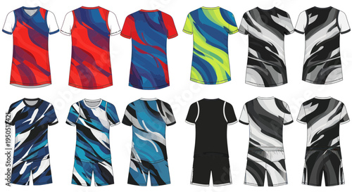 Modern Sportswear Designs: T-shirts and Shorts with Abstract Patterns
