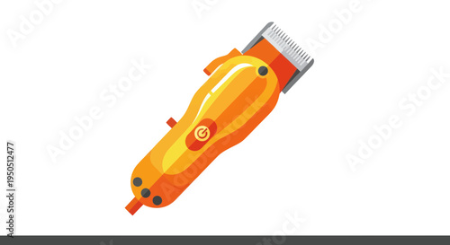 Professional Hair Clipper, Barber Tool, Orange and Silver Electric Trimmer