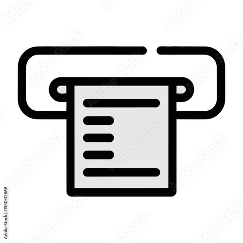 Vector of a printer with paper being printed