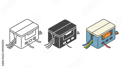 Electric Circuit Breakers in Different Colors