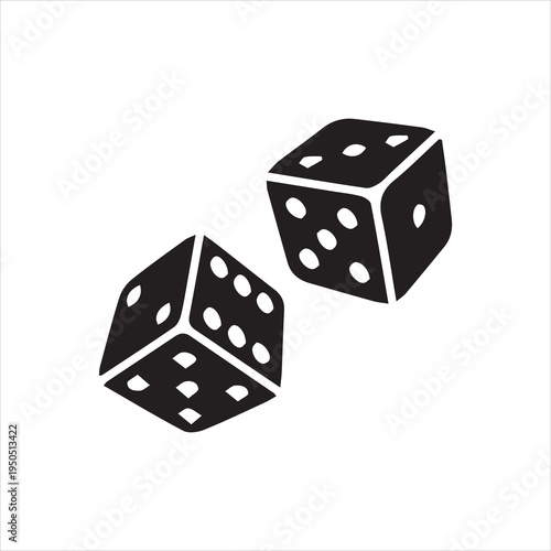  Black Dice Cubes - Gambling Theme Vector Image