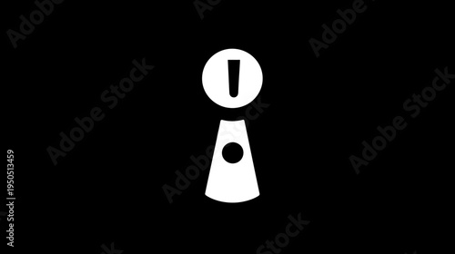 Sleek White Keyhole Icon on Black Background - Security, Privacy, Access, Unlock, Solution Graphic Element