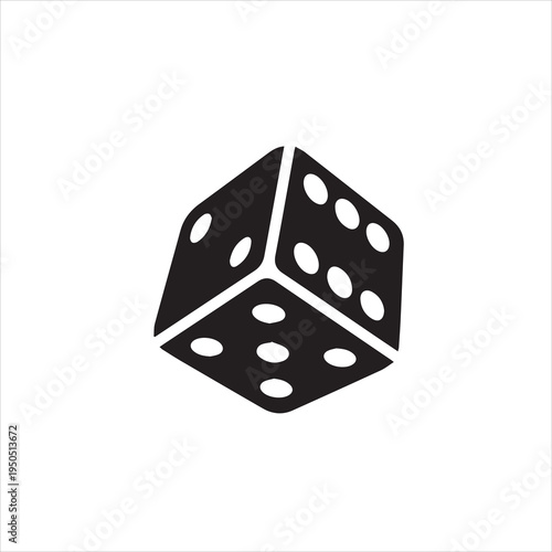  Black one Dice Cubes - Gambling Theme Vector Image