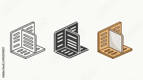 Laptop Computer Icons in Black, Gray and Gold Colors