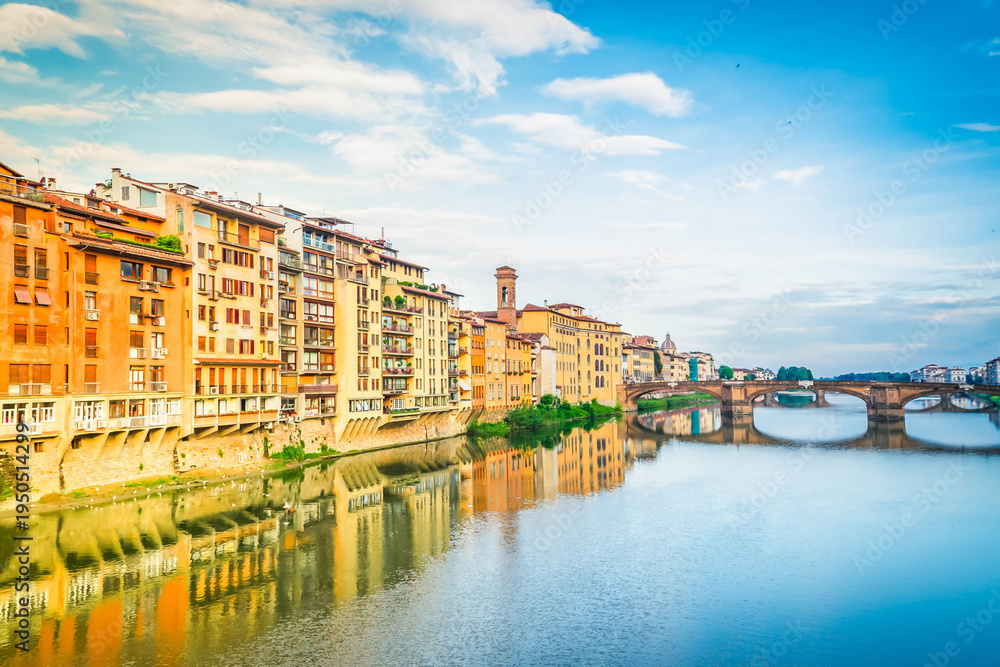 Fototapeta premium old town and river Arno, Florence, Italy