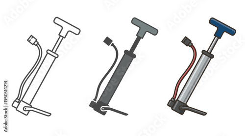 Foot Operated Air Pumps in Different Colors and Styles