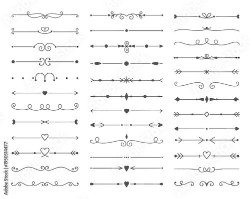 Collection of decorative ornamental dividers and borders