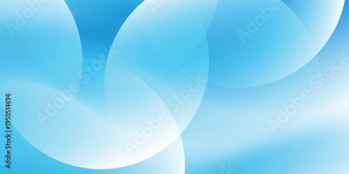 Abstract pastel banner background with gentle blue gradient and smooth circular geometry in minimalist style.